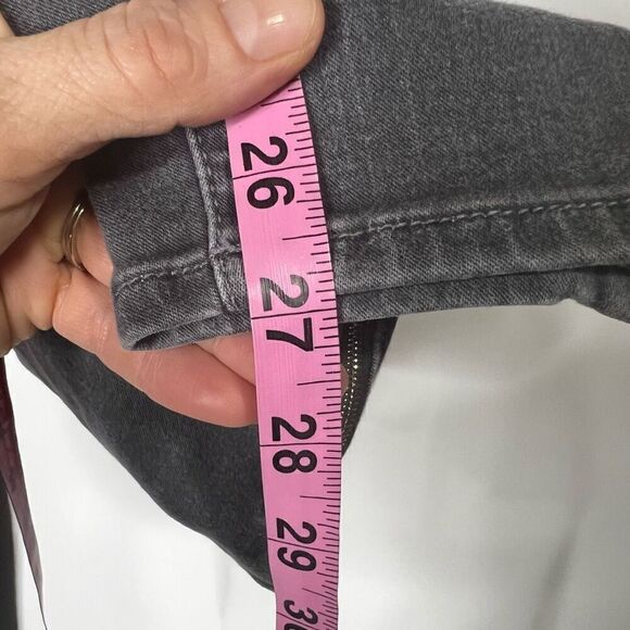 7 For All Mankind Black Gray Skinny Jeans Ankle Zippers - Picture 9 of 10